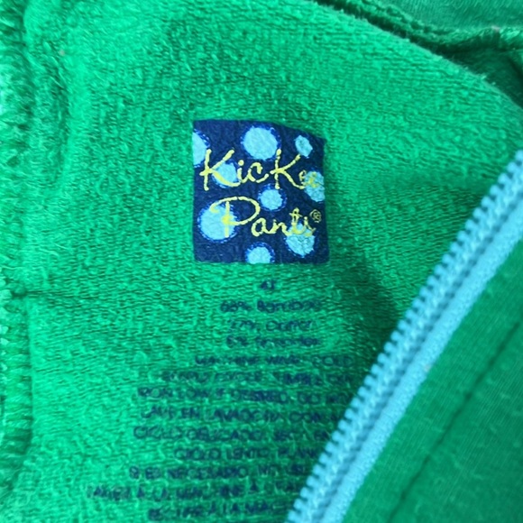 Kickee Pants green Dino spiked zipper hooded sweatshirt 4T - Picture 6 of 6